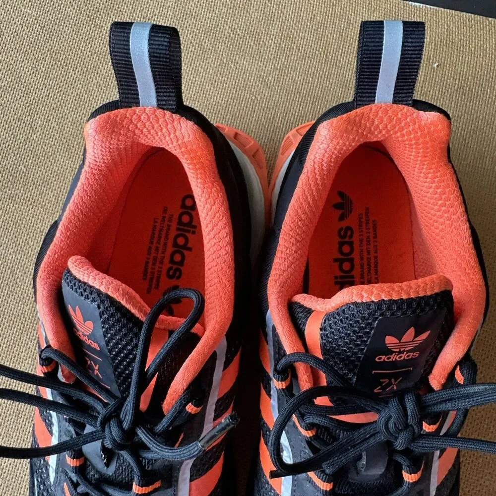 Adidas ZX 1K Boost Shoes Core Black-Solar Orange Silver H00428 Men’s Size 8